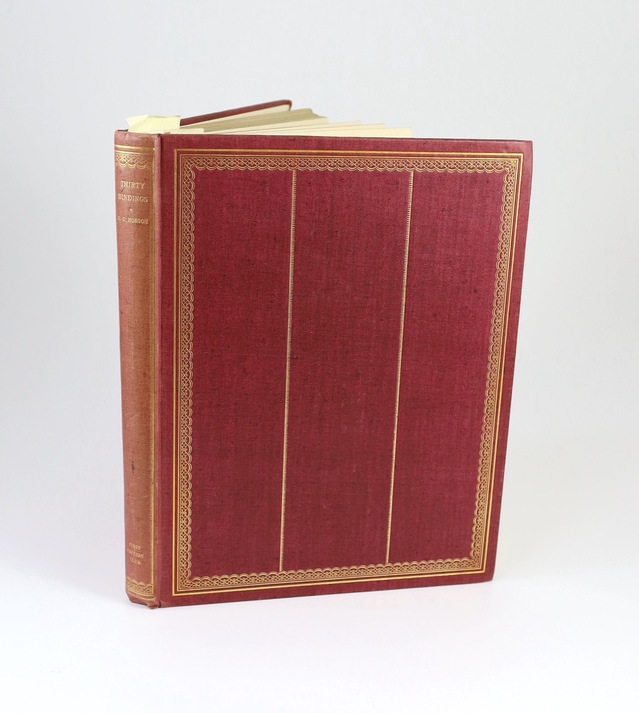 Hobson, Geoffrey D. - Thirty Bindings, one of 600, illustrated with 30 plates, 4to, original cloth, The First Editions Club, London, 1926